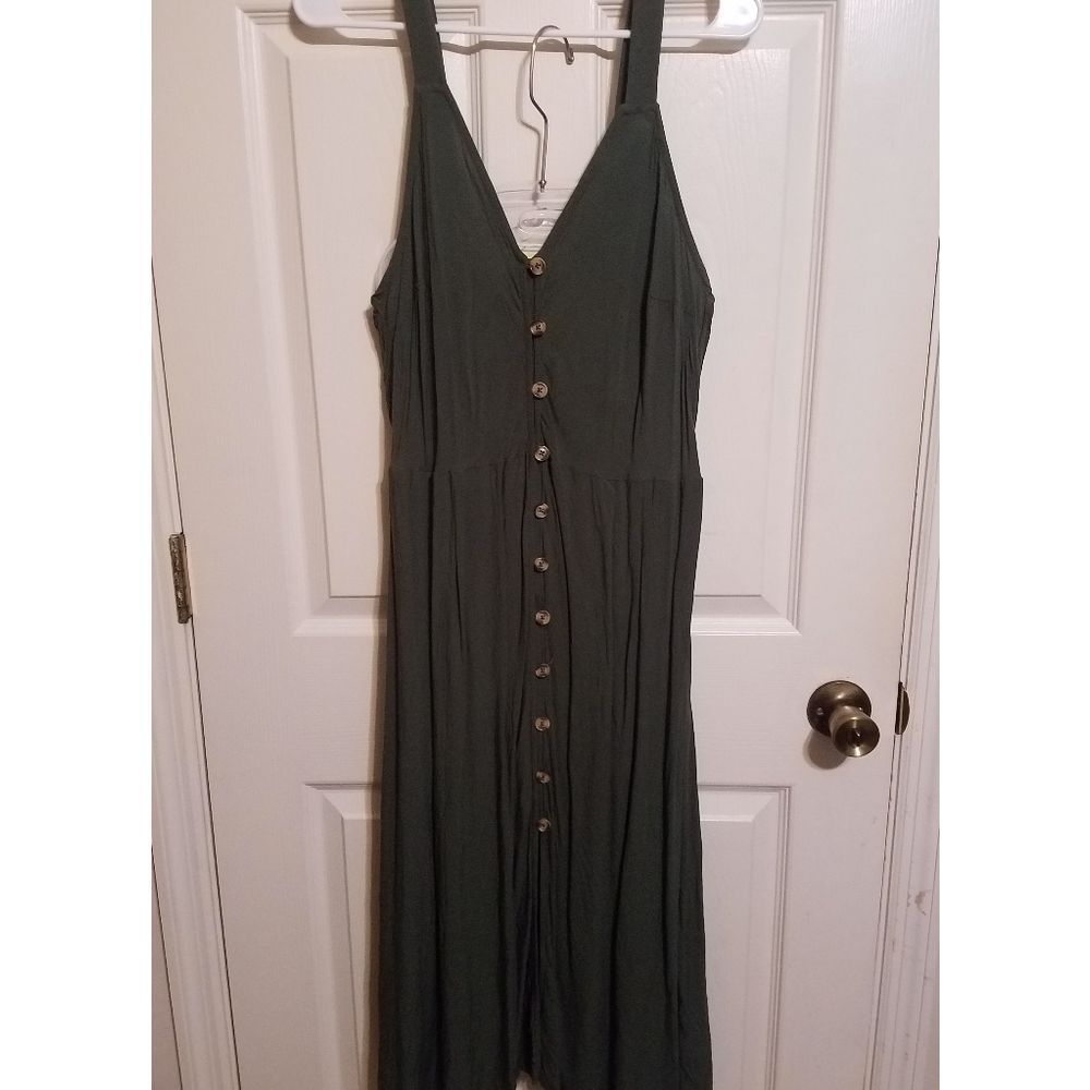 Plus size olive/army green dress